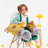 Кот Барсик в сумке серый